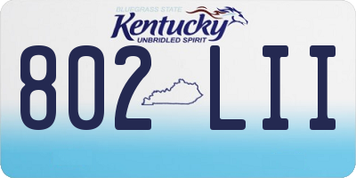 KY license plate 802LII