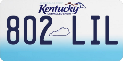 KY license plate 802LIL