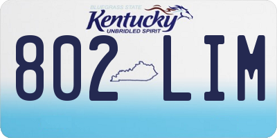 KY license plate 802LIM