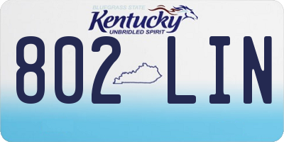 KY license plate 802LIN