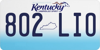 KY license plate 802LIO
