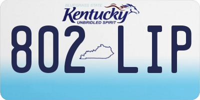KY license plate 802LIP
