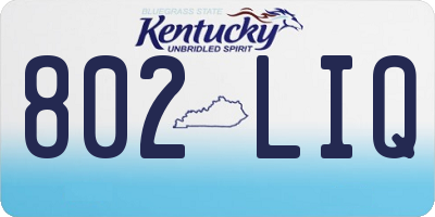 KY license plate 802LIQ