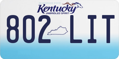 KY license plate 802LIT