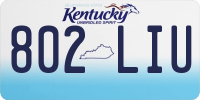 KY license plate 802LIU