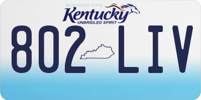 KY license plate 802LIV