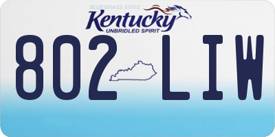 KY license plate 802LIW
