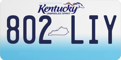 KY license plate 802LIY
