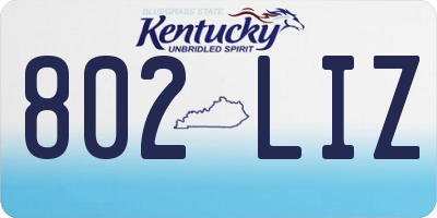 KY license plate 802LIZ