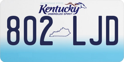 KY license plate 802LJD