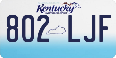KY license plate 802LJF