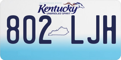 KY license plate 802LJH
