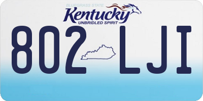 KY license plate 802LJI