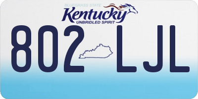 KY license plate 802LJL