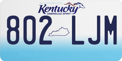 KY license plate 802LJM