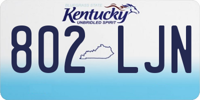 KY license plate 802LJN