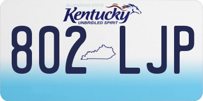 KY license plate 802LJP