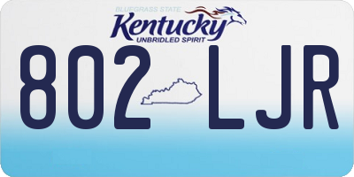 KY license plate 802LJR