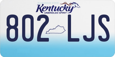 KY license plate 802LJS
