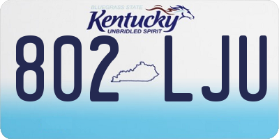 KY license plate 802LJU