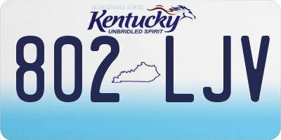 KY license plate 802LJV
