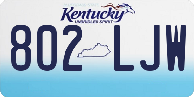 KY license plate 802LJW