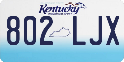 KY license plate 802LJX