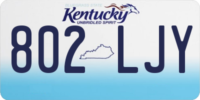 KY license plate 802LJY