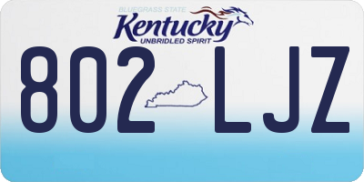 KY license plate 802LJZ