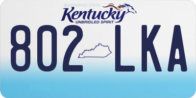 KY license plate 802LKA