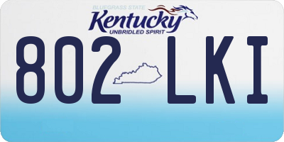 KY license plate 802LKI