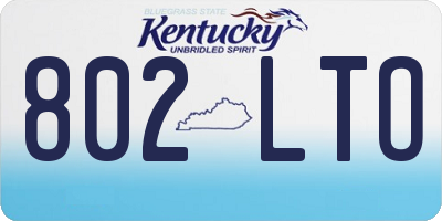 KY license plate 802LTO