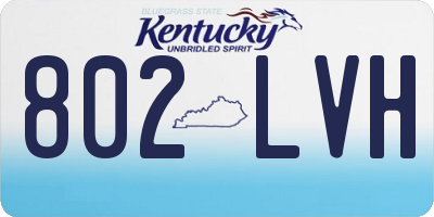 KY license plate 802LVH