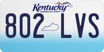 KY license plate 802LVS