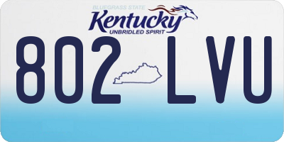 KY license plate 802LVU