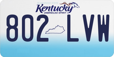 KY license plate 802LVW