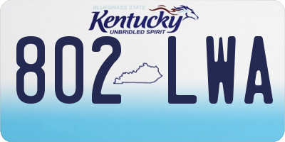 KY license plate 802LWA