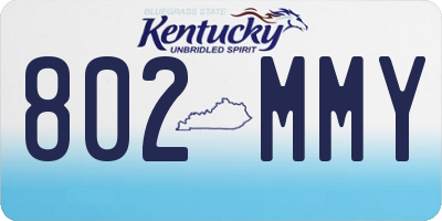 KY license plate 802MMY