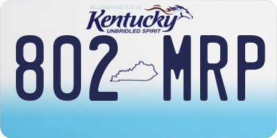 KY license plate 802MRP