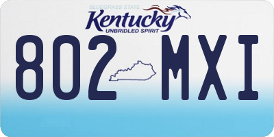 KY license plate 802MXI