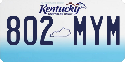 KY license plate 802MYM