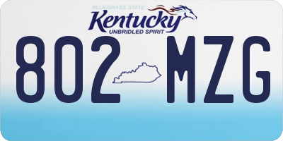 KY license plate 802MZG