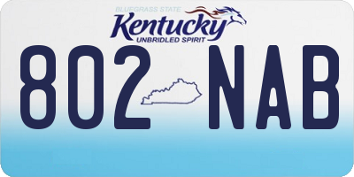 KY license plate 802NAB