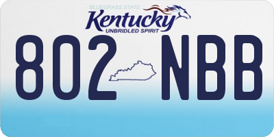 KY license plate 802NBB