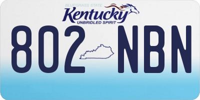 KY license plate 802NBN