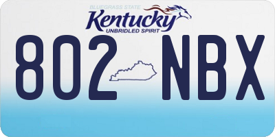 KY license plate 802NBX