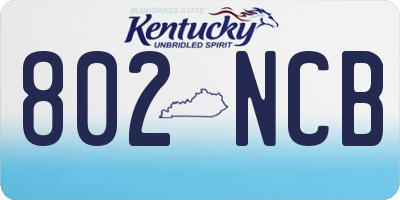 KY license plate 802NCB