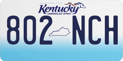 KY license plate 802NCH