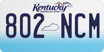 KY license plate 802NCM