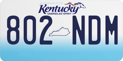 KY license plate 802NDM